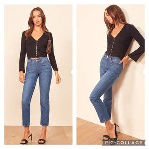 Reformation “Julia” Crop High Cigarette Jeans Sz 23
